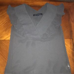 Sheer French Connection dove gray blouse